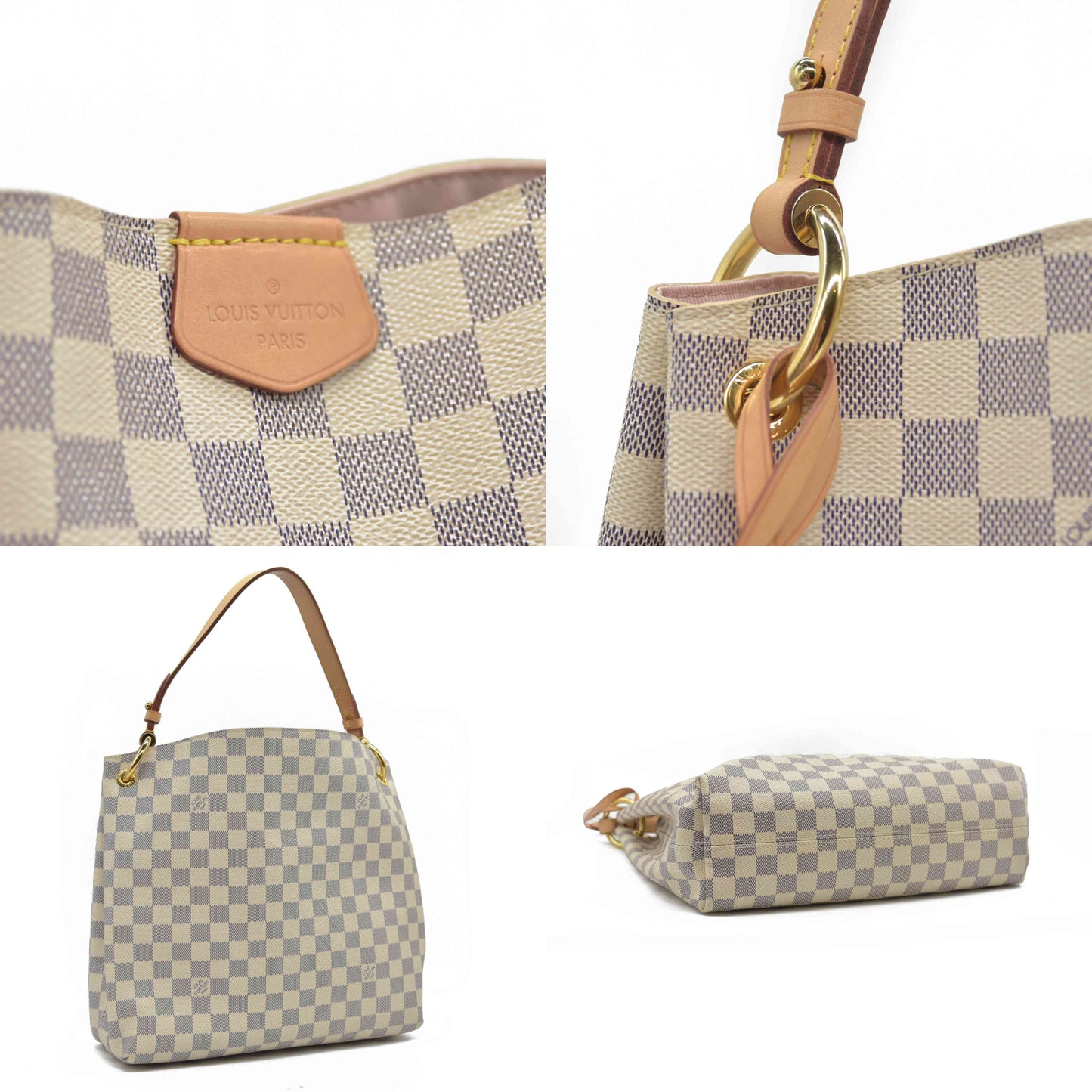 LOUIS VUITTON Damier Azur Graceful PM Tote RI3148