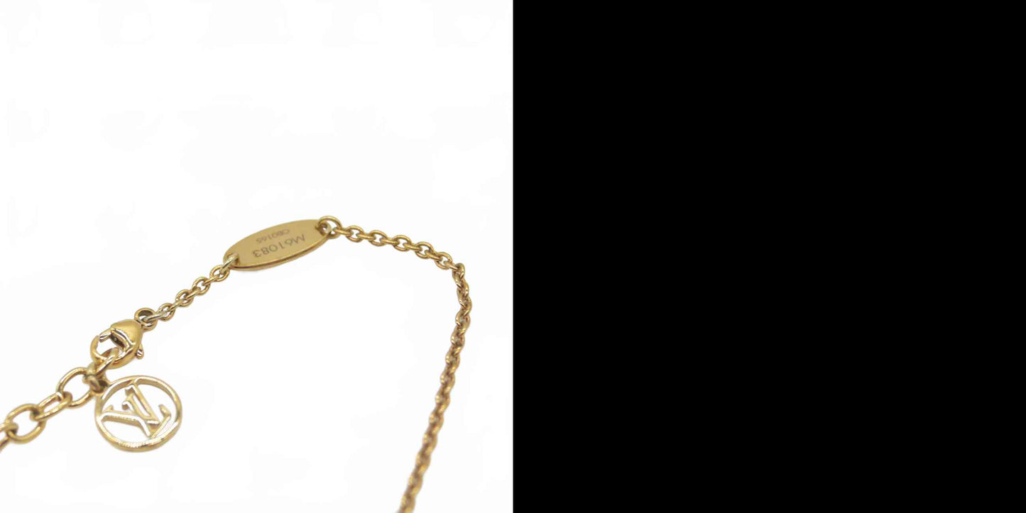 $505 LOUIS VUITTON V Essentials Necklace Gold Chain Necklace OB0165 2015