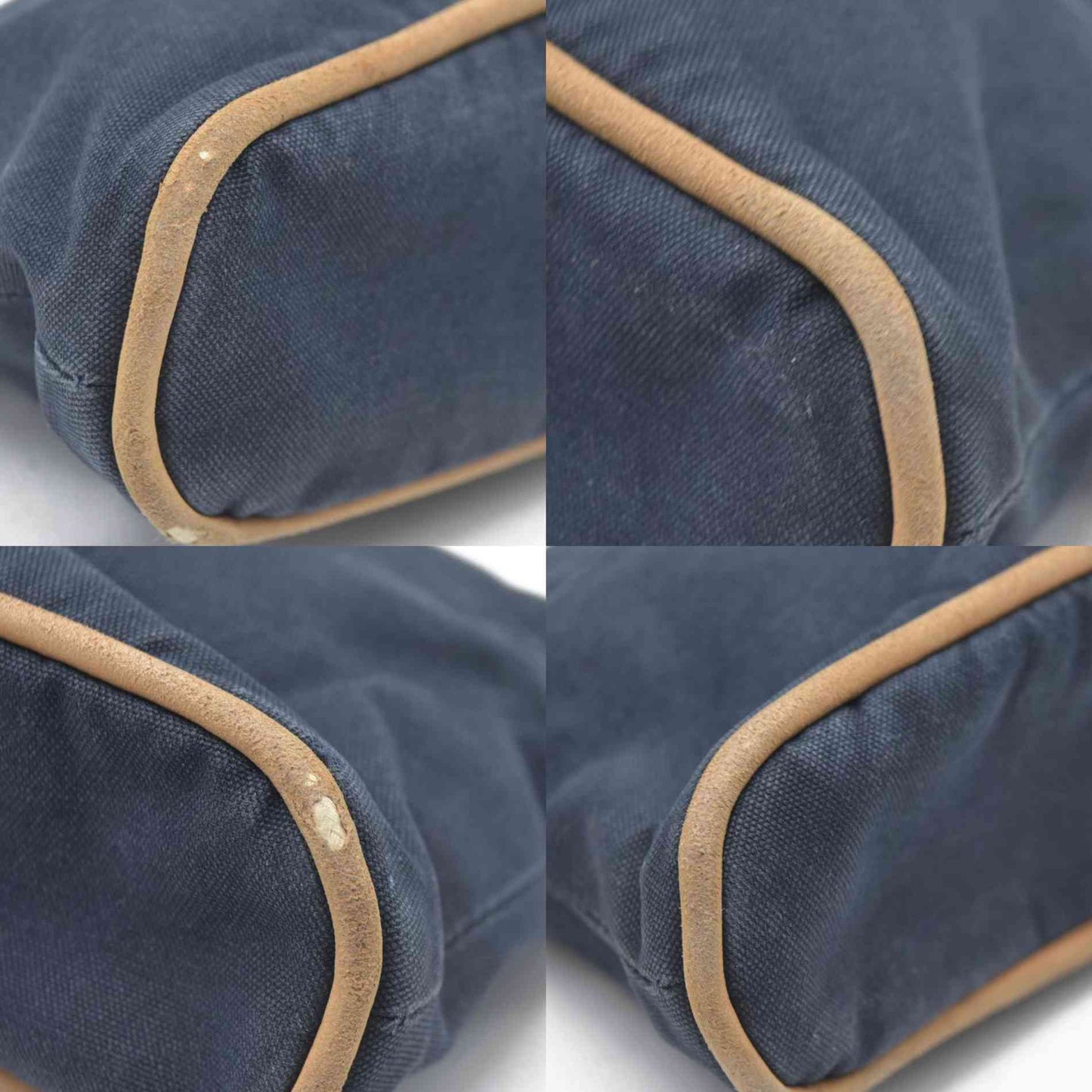 $460 HERMES Cotton Canvas Mini Bolide Travel Cosmetic Navy blue