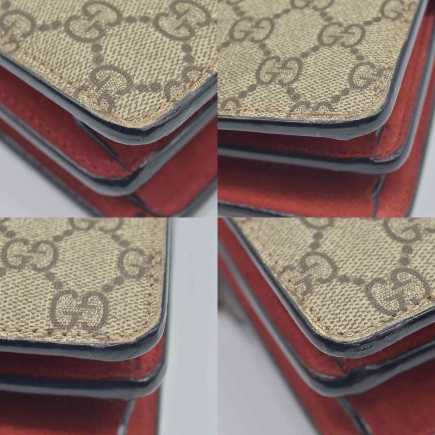 $3350 Gucci GG Supreme Monogram Small Dionysus Shoulder Bag Red