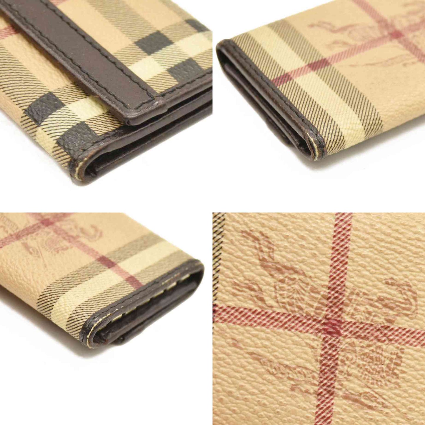 BURBERRY Nova Check PVC 6 Ring Key Case Beige