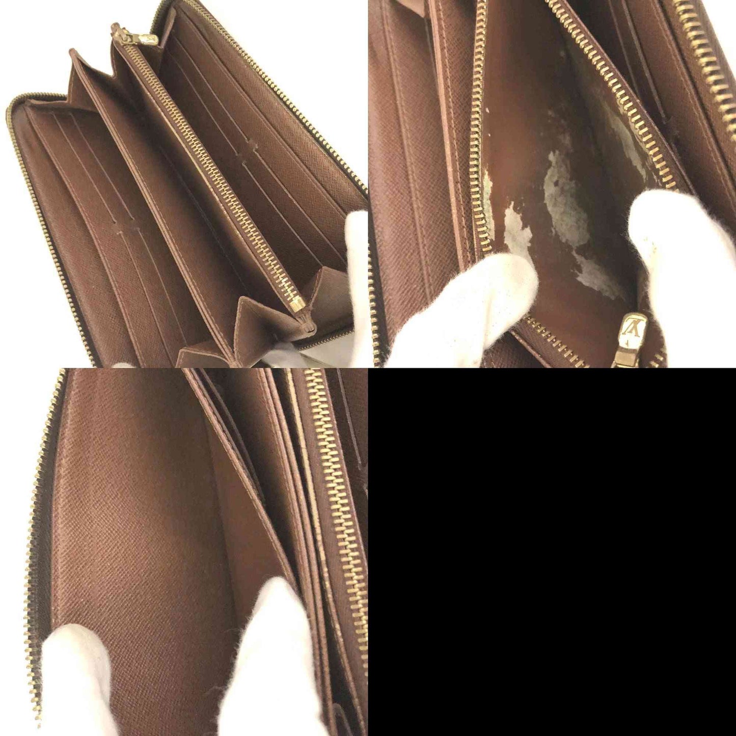 Louis Vuitton Monogram Zippy Zip Around Long Wallet Purse Brown CA2019
