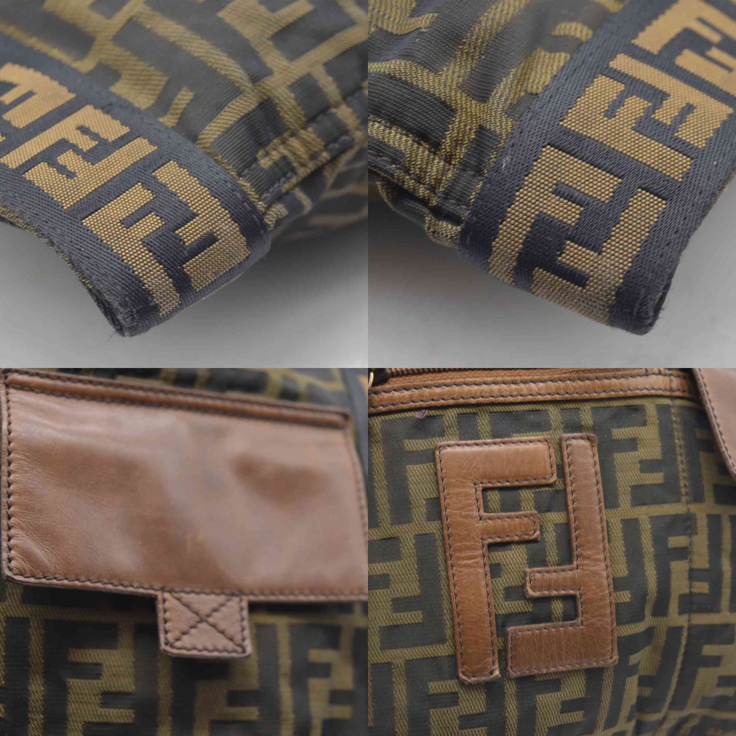 $790 Fendi 2000-2010 Zucca Canvas FF Flat Messenger Bag crossbody bag CONSIGNMENT