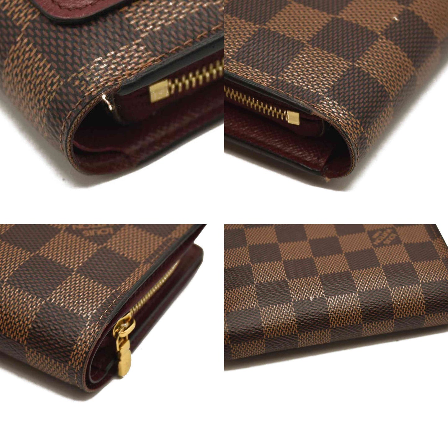 LOUIS VUITTON  Damier Ebene Juliette Wallet Bordeaux Black SP5220