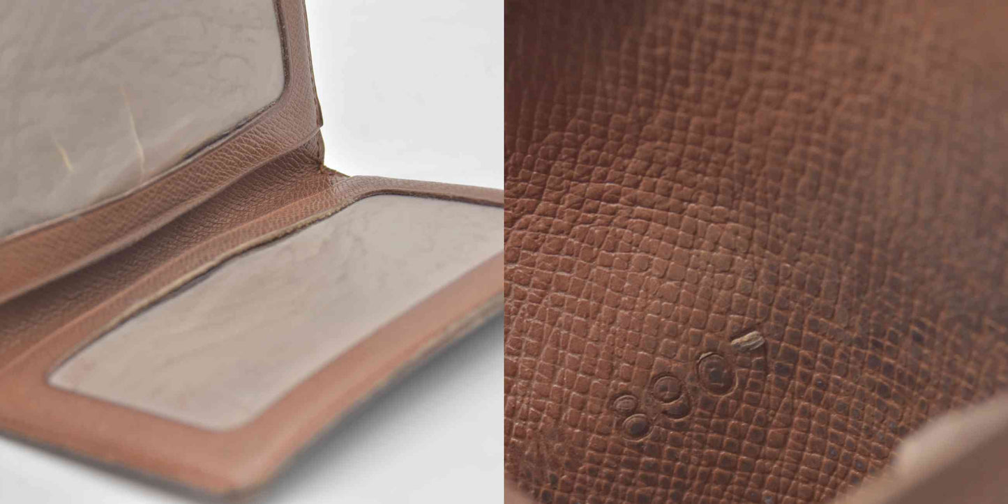 $535 1989 Louis Vuitton Monogram Porte 2 Cartes Vertical Pass Card Case MI8907