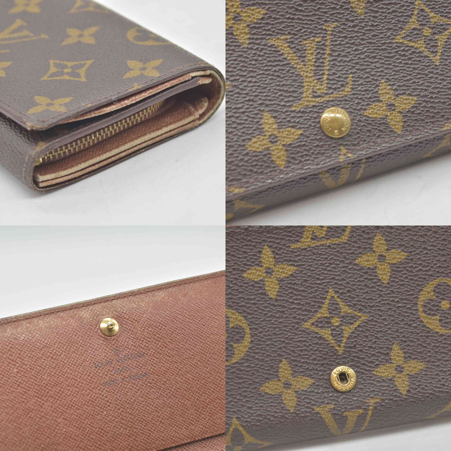 $560 1996 Louis Vuitton Monogram Porte-Monnaie Tresor Wallet  MI0916