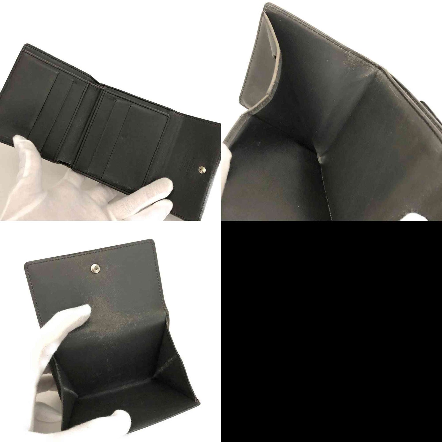 Louis Vuitton Monogram Mat Portefeiulle Elise Trifold Wallet Gray TH1002