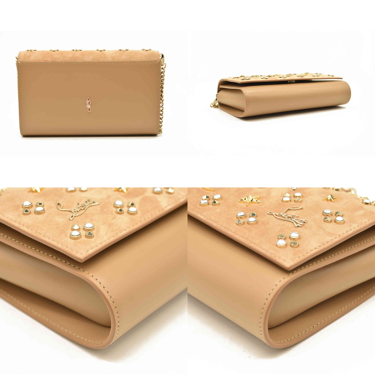 Christian Louboutin Paloma Suede Loubinthesky Lionne Crossbody Clutch