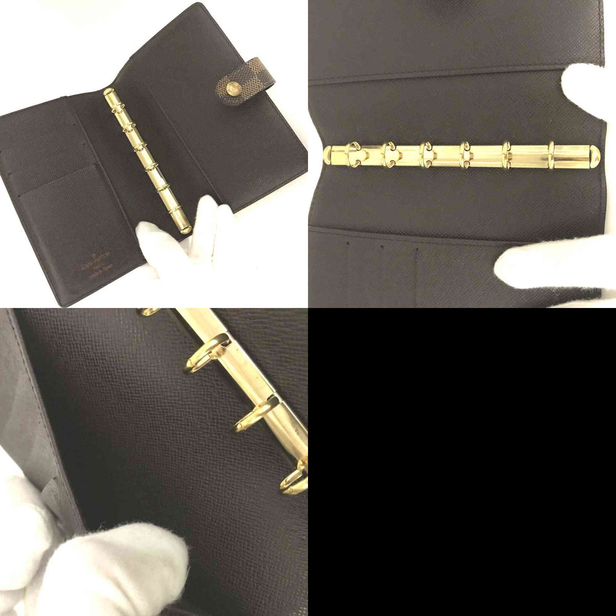$505 1999 Louis Vuitton Damier Ebene Small Ring Agenda Cover CA1909