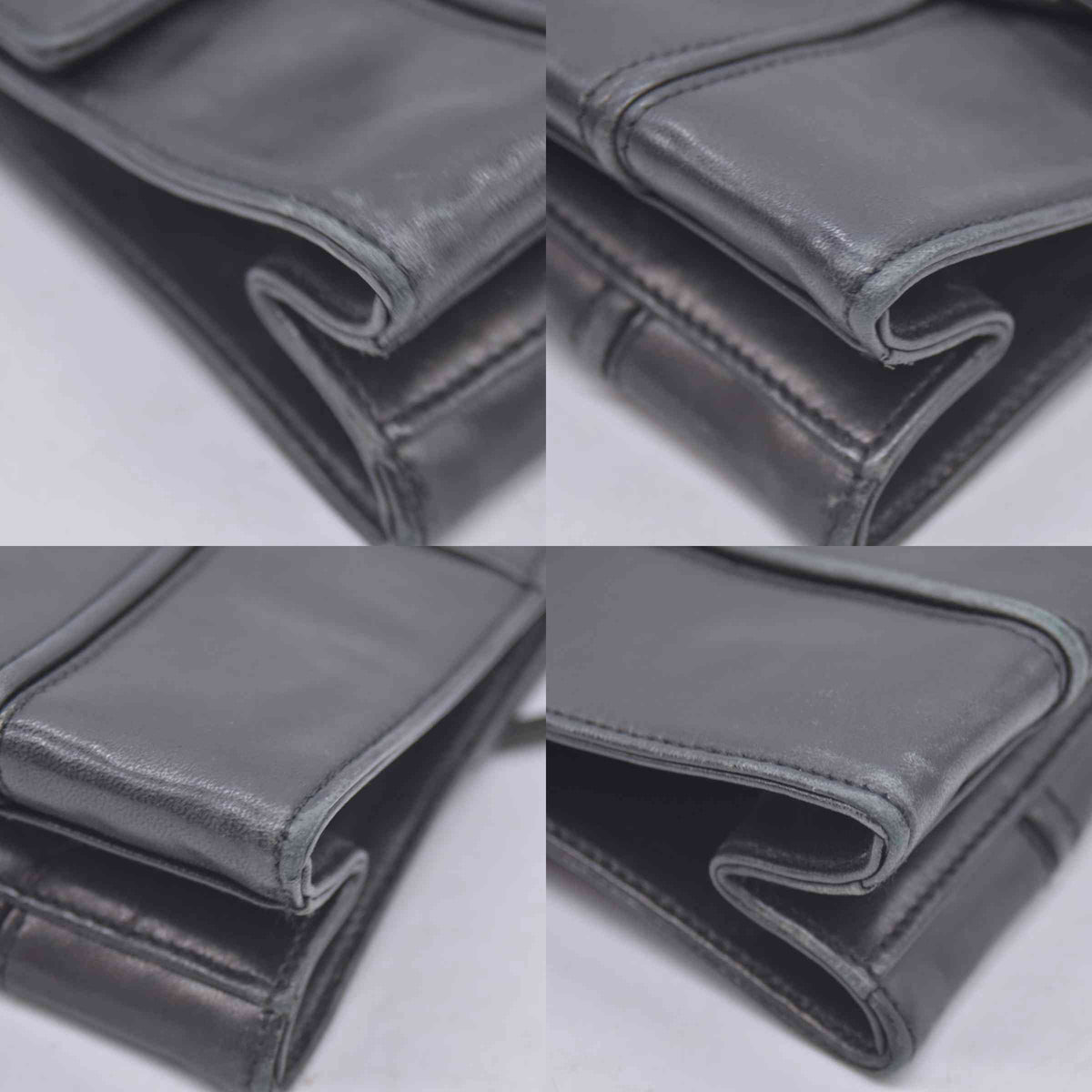 $850 SALVATORE FERRAGAMO Smooth Calfskin Logo Flap Crossbody Bag Black CONSIGNMENT 10021196