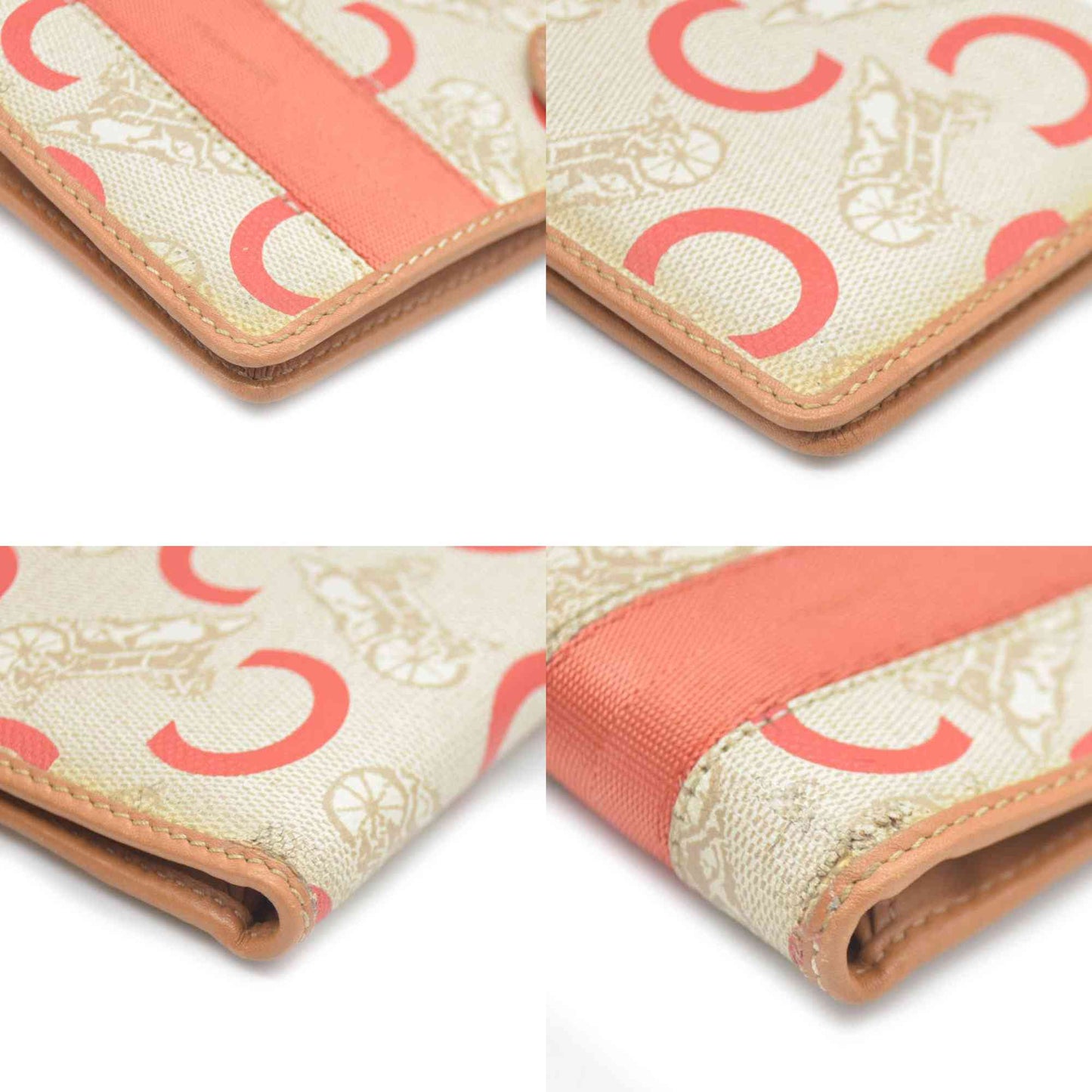 CELINE Horse Carriage C PVC Long Bifold Wallet Beige