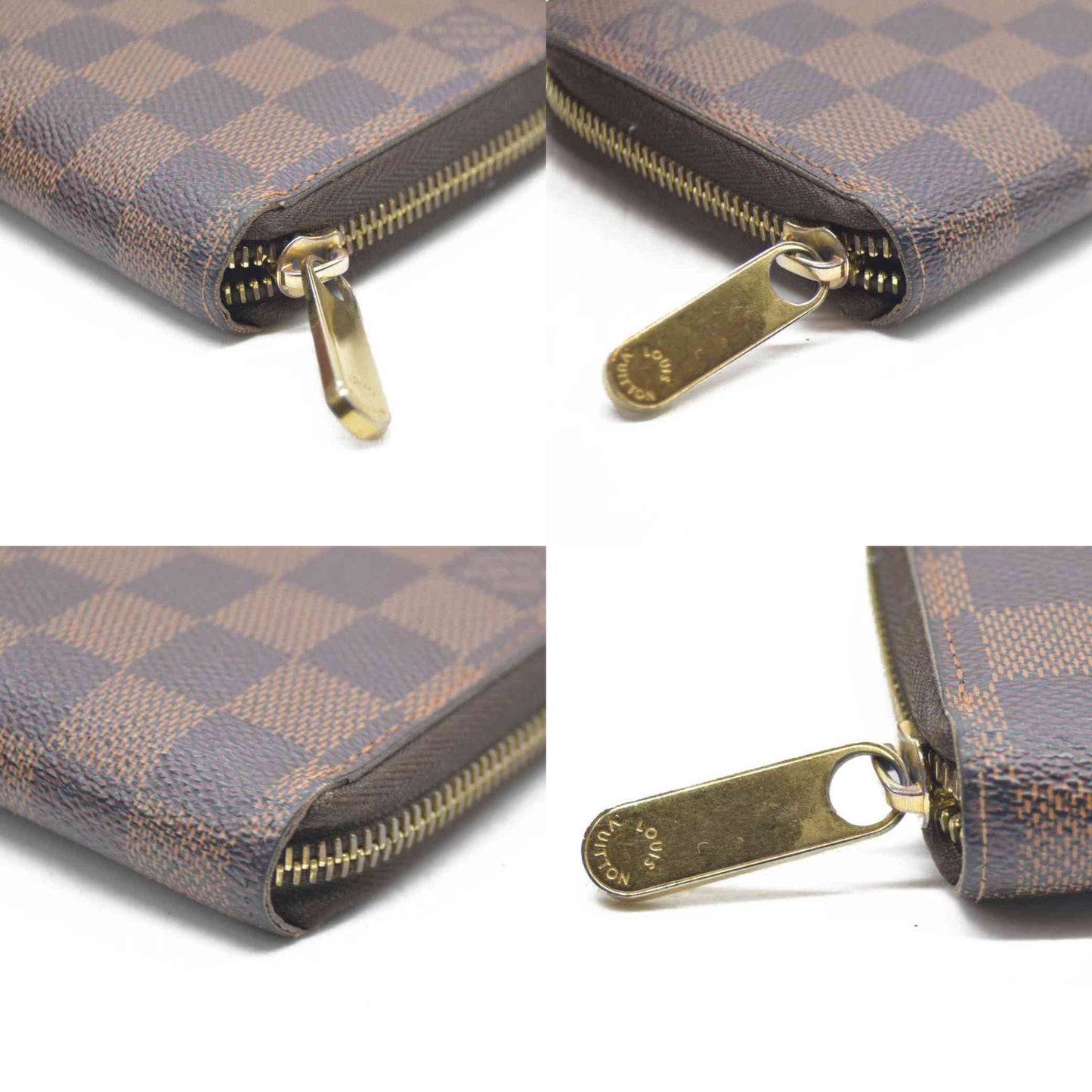Louis Vuitton Damier Zippy Zip Around Long Wallet Purse Brown CA1162 $915