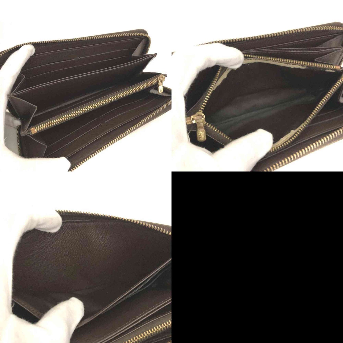 Louis Vuitton Damier Zippy Zip Around Long Wallet Purse Brown CA0150