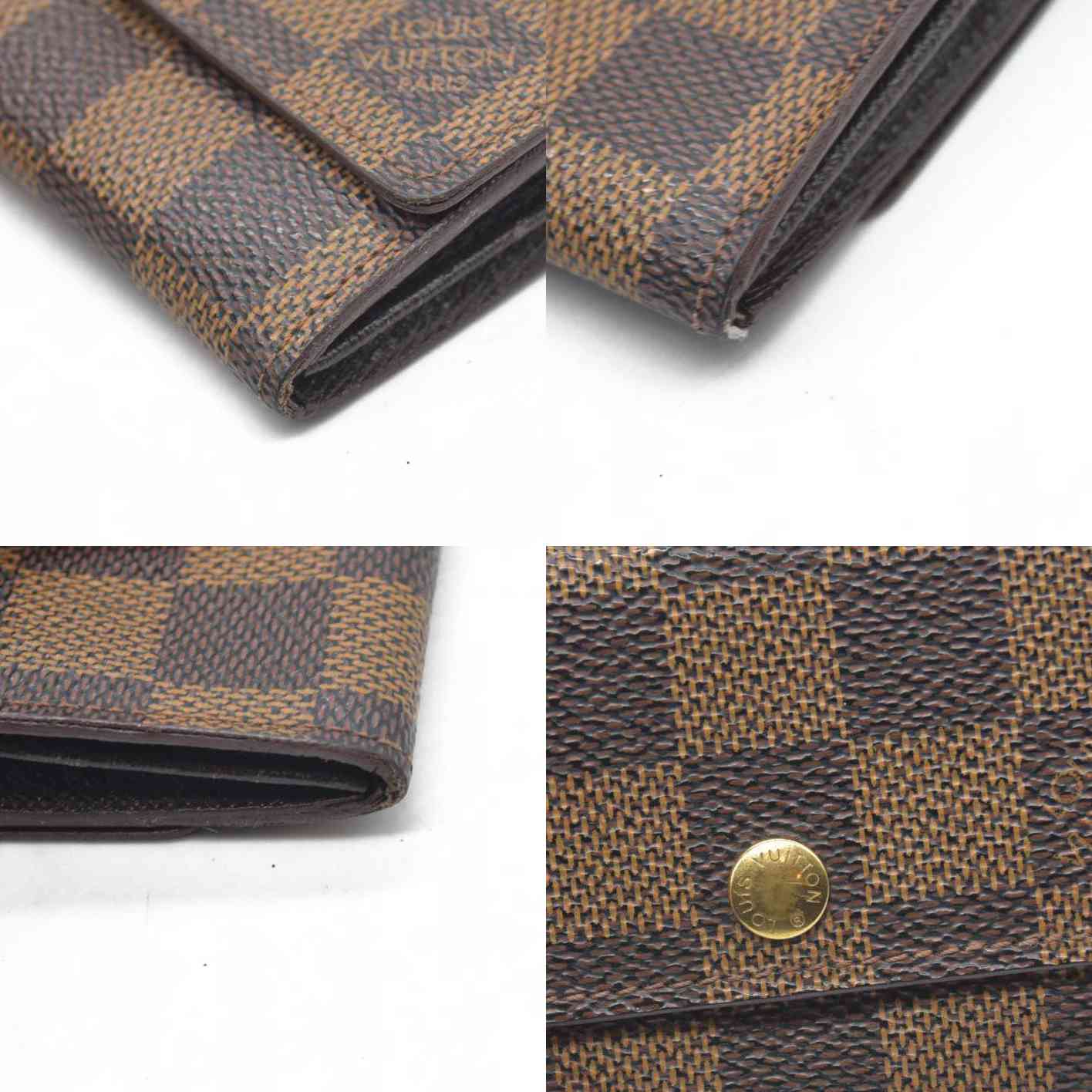 $345 Louis Vuitton Damier Ebene Pattern Coated Canvas Coin Pouch MI094 2004 CONSIGNMENT
