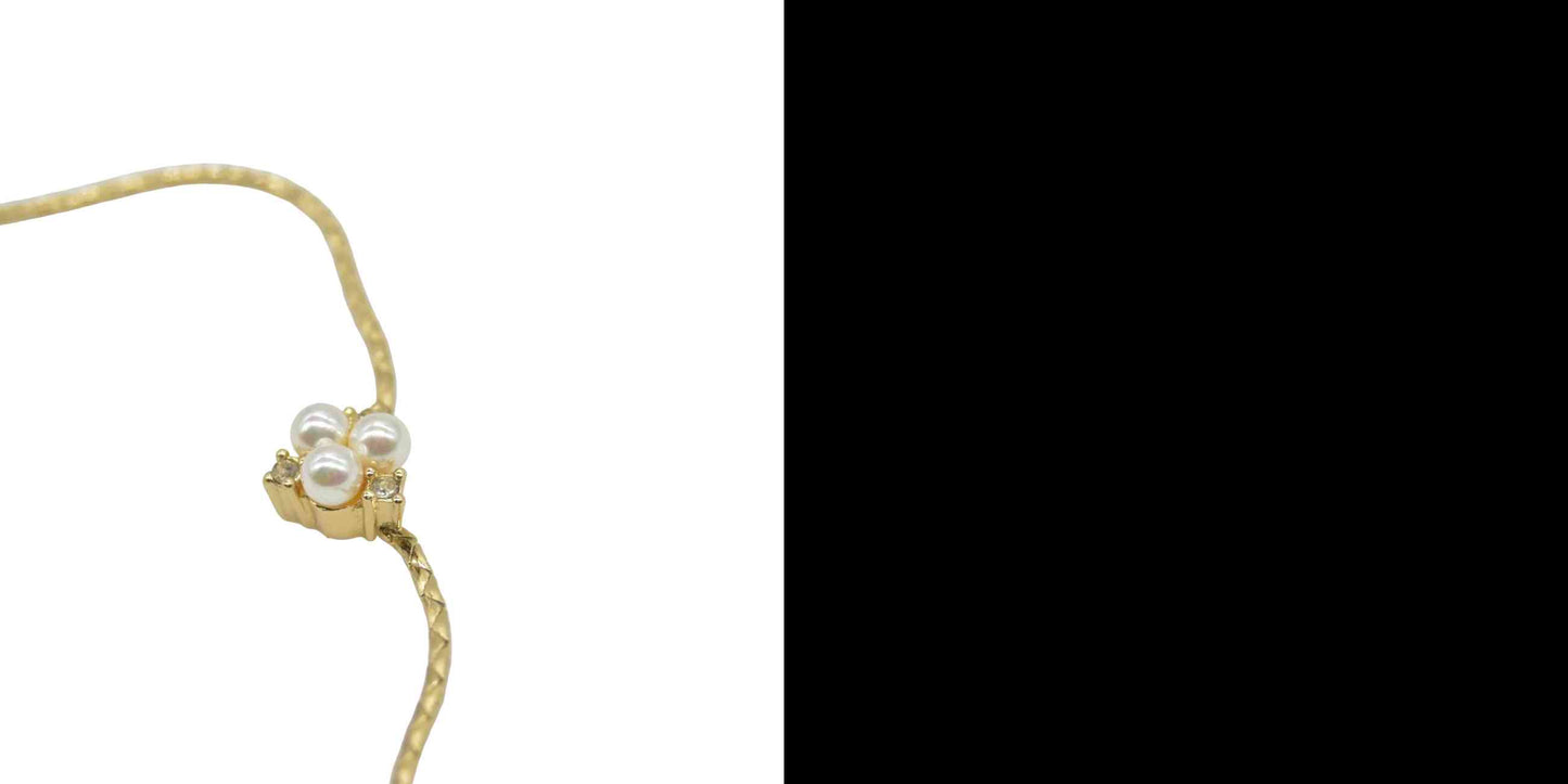 $400 Dior Vintage Faux Pearl and Crystal Pendant Necklace