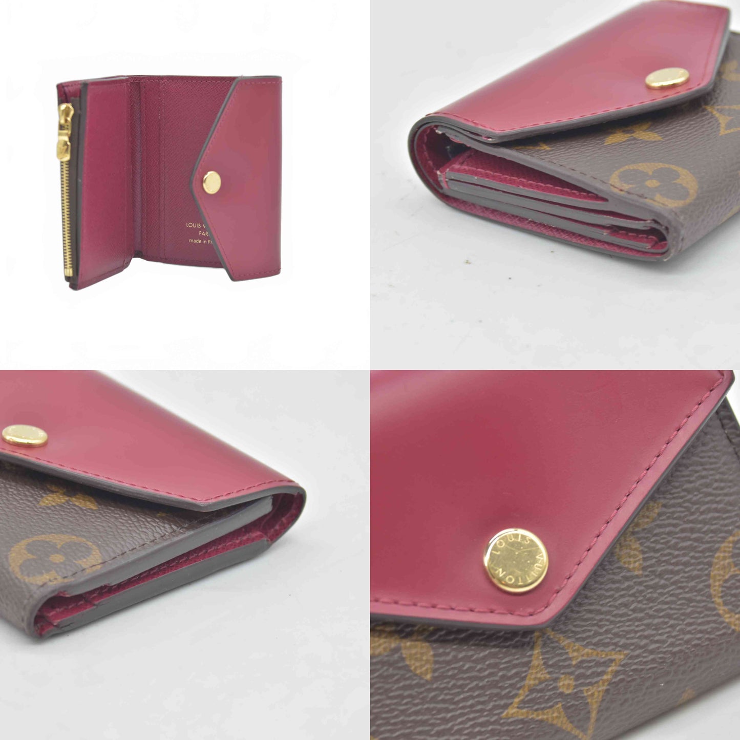 $535 RFID Louis Vuitton Monogram Zoe Wallet Fuchsia