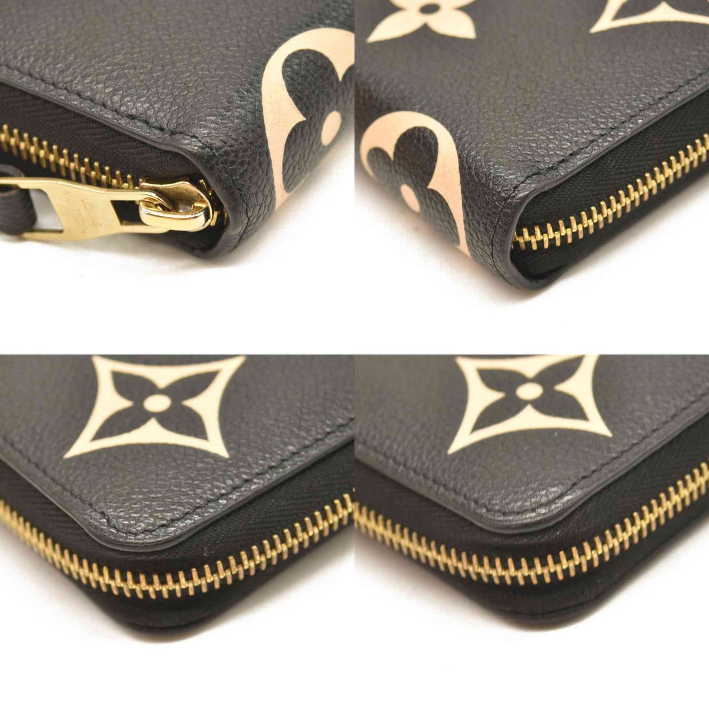 LOUIS VUITTON Empreinte Monogram Giant Zippy Wallet Black Beige