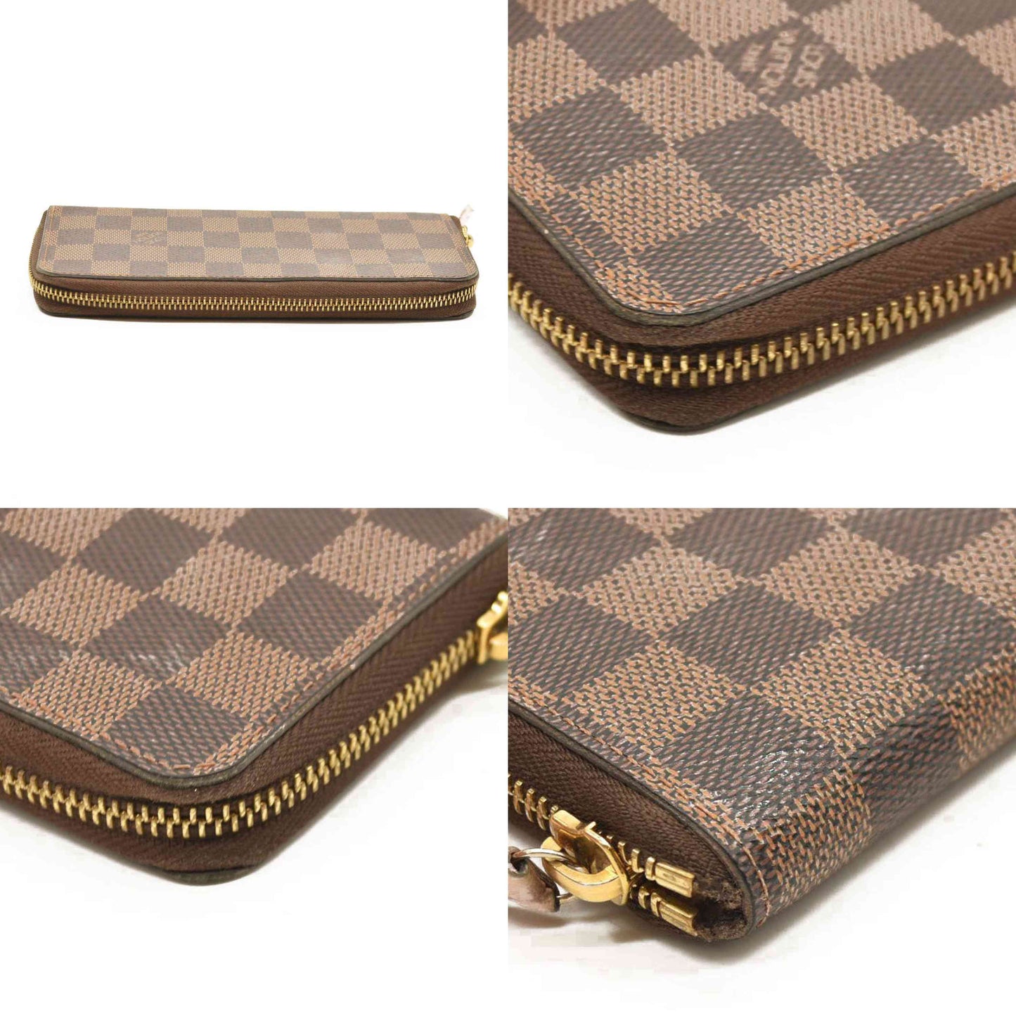 LOUIS VUITTON Damier Ebene Clemence Wallet Rose Ballerine