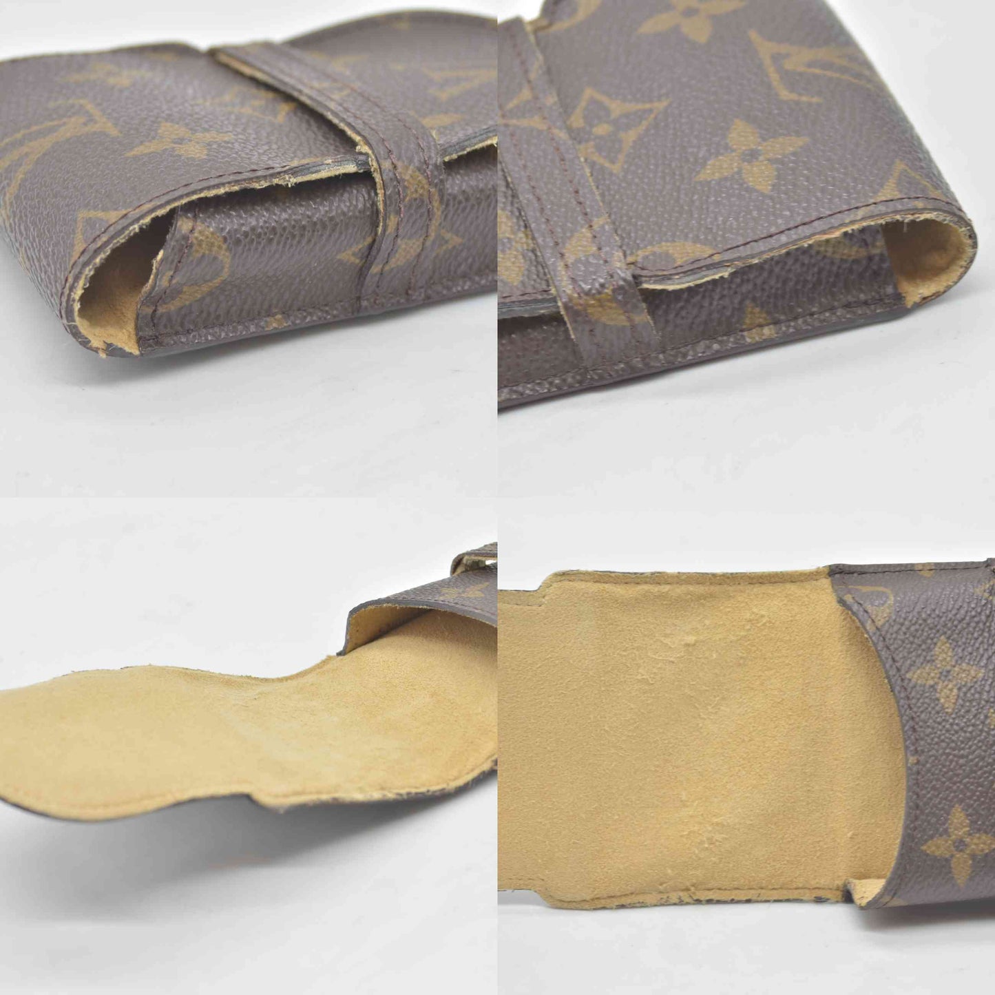 $400 2001 Louis Vuitton Monogram Glasses Sunglasses Case w Flap CONSIGNMENT SN0051