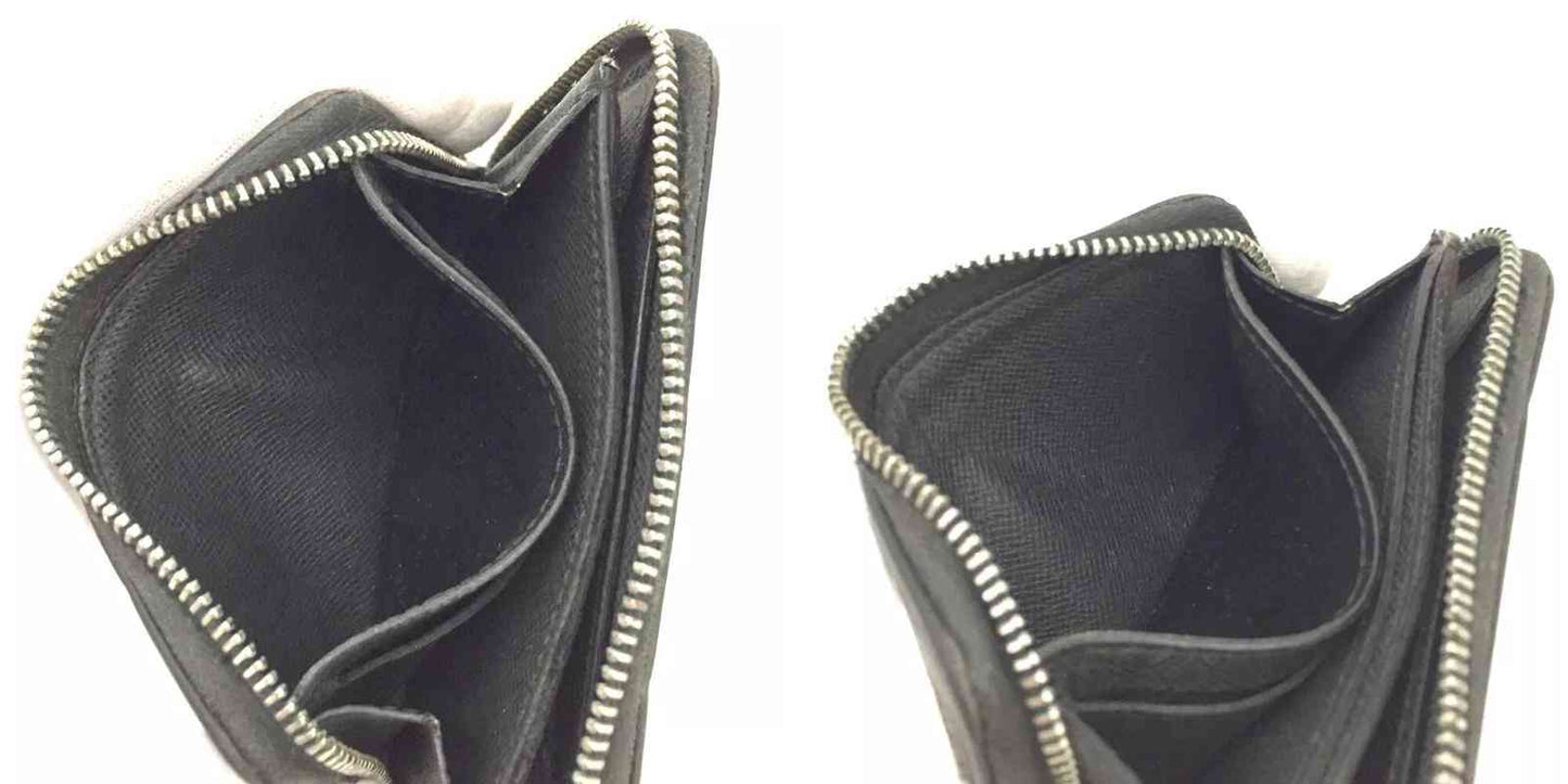 Louis Vuitton  Taiga Zippy Coin Purse Vertical Black MI3183