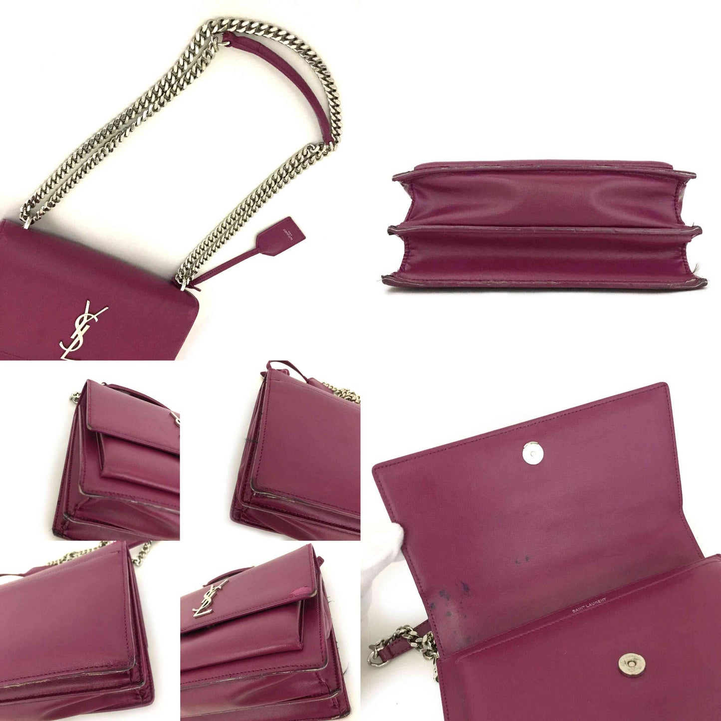 Saint Laurent Calfskin Medium Monogram Sunset Purple