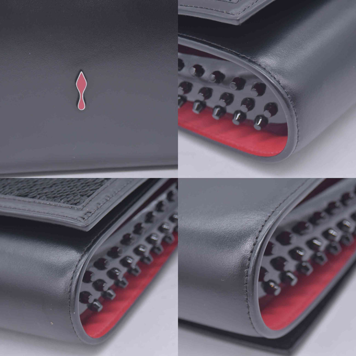$1590 Christian Louboutin Paloma black sequin clutch