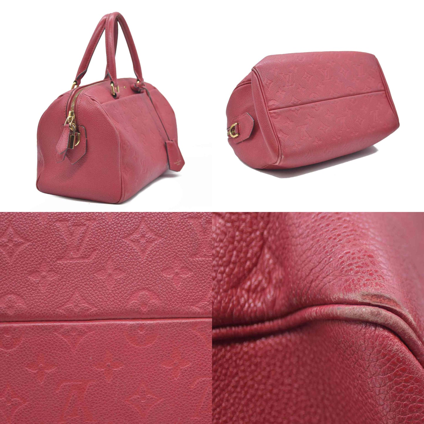 $2930 Louis Vuitton  Empreinte Speedy Bandouliere 25 NM Scarlet DU1149