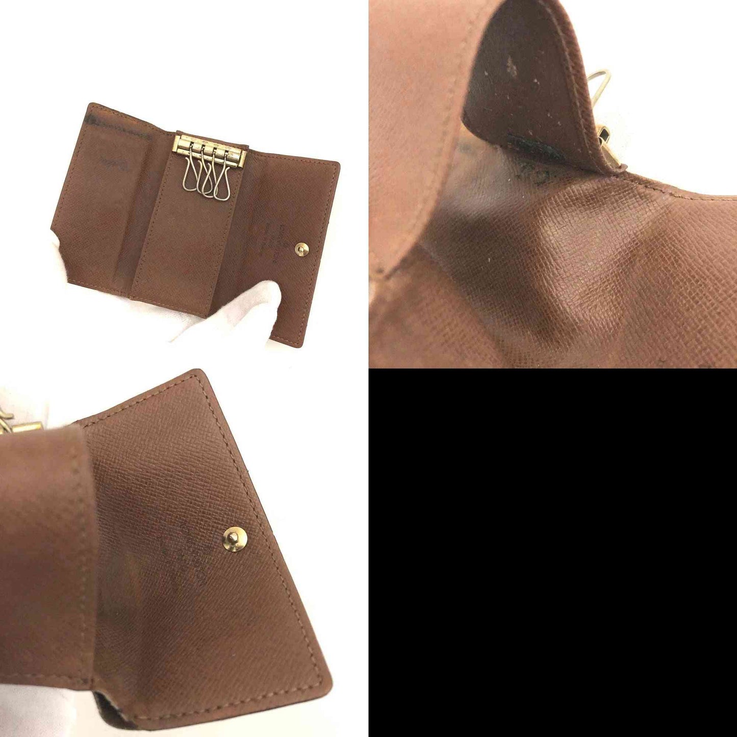 Louis Vuitton Monogram Multicles 4 Ring Key Case Brown TH0010