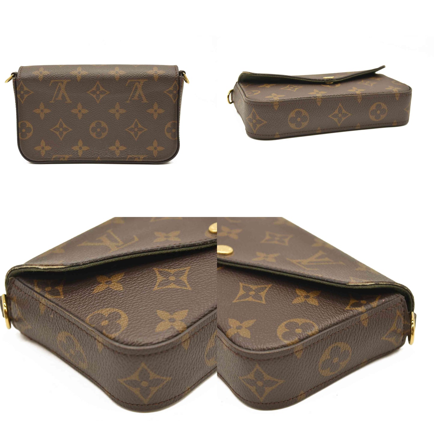 LOUIS VUITTON Monogram Felicie Strap & Go Kaki RFID