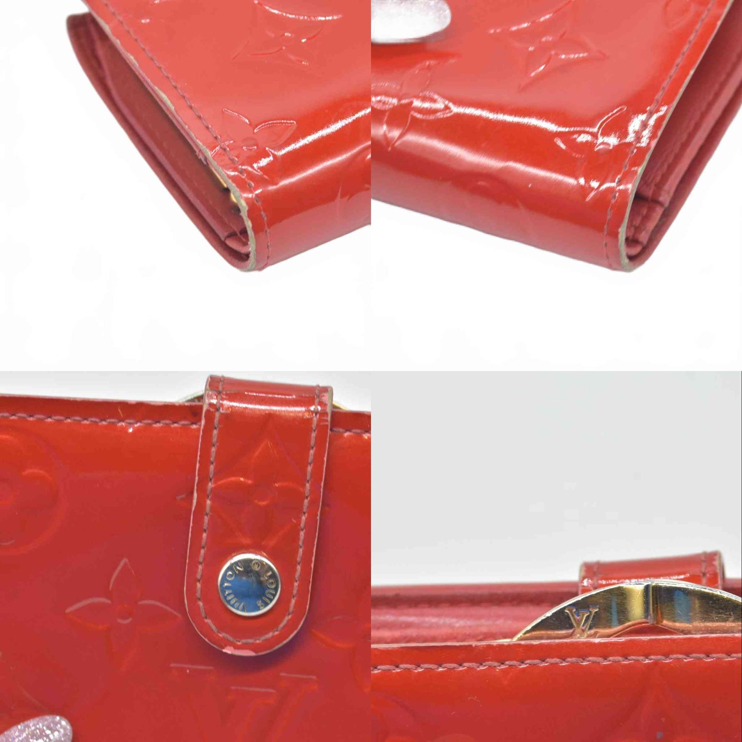 $935 Louis Vuitton 2005 Monogram Vernis French Kisslock Purse Wallet