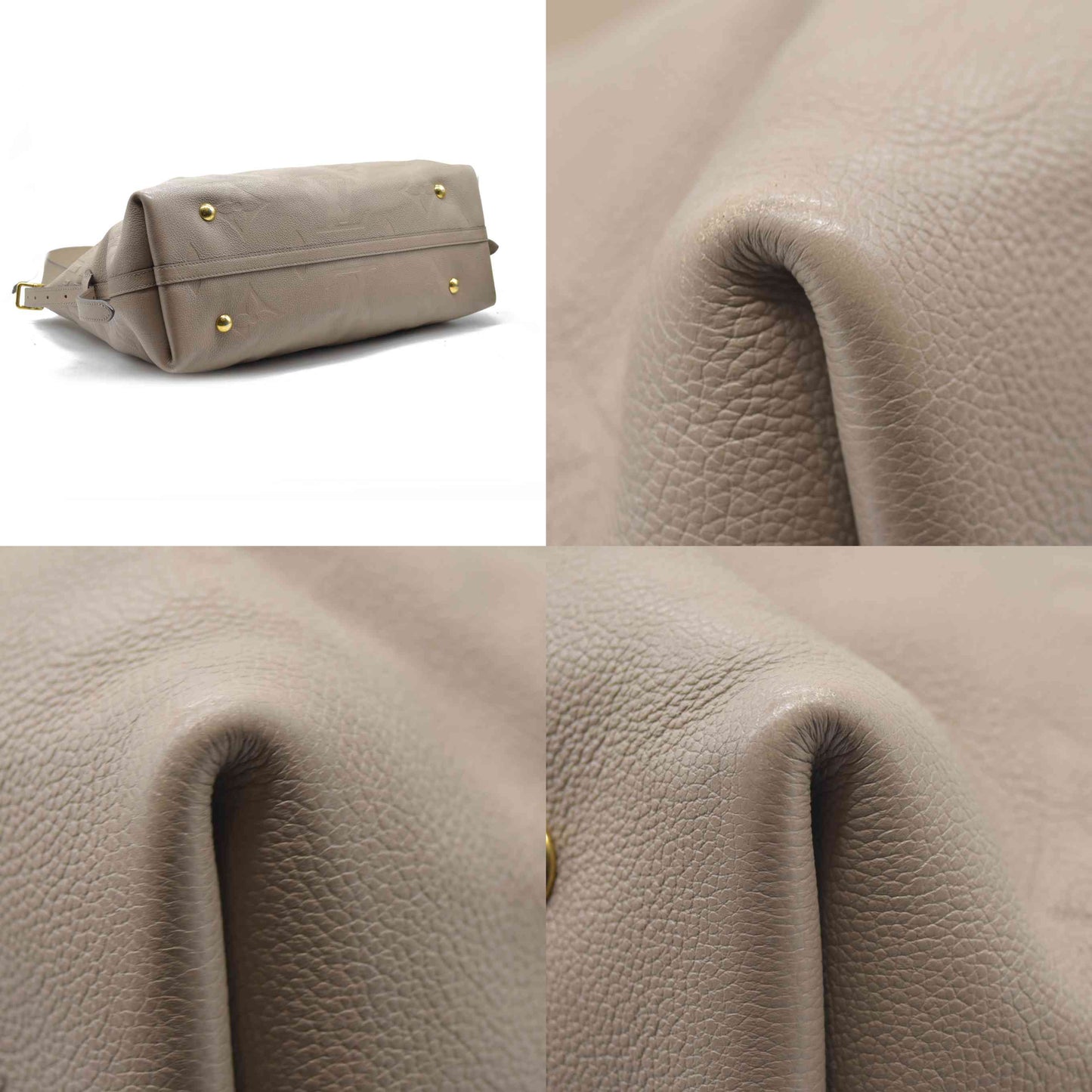 $3400 Louis Vuitton Empreinte Monogram Giant CarryAll MM Tourterelle