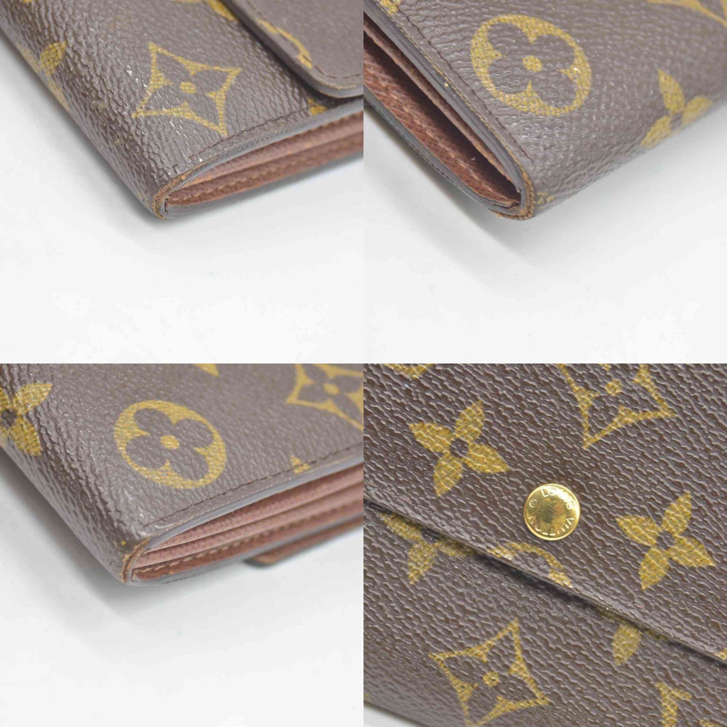 $775 Louis Vuitton Monogram Portefeiulle Sarah Long Bifold Wallet Brown CONSIGNMENT