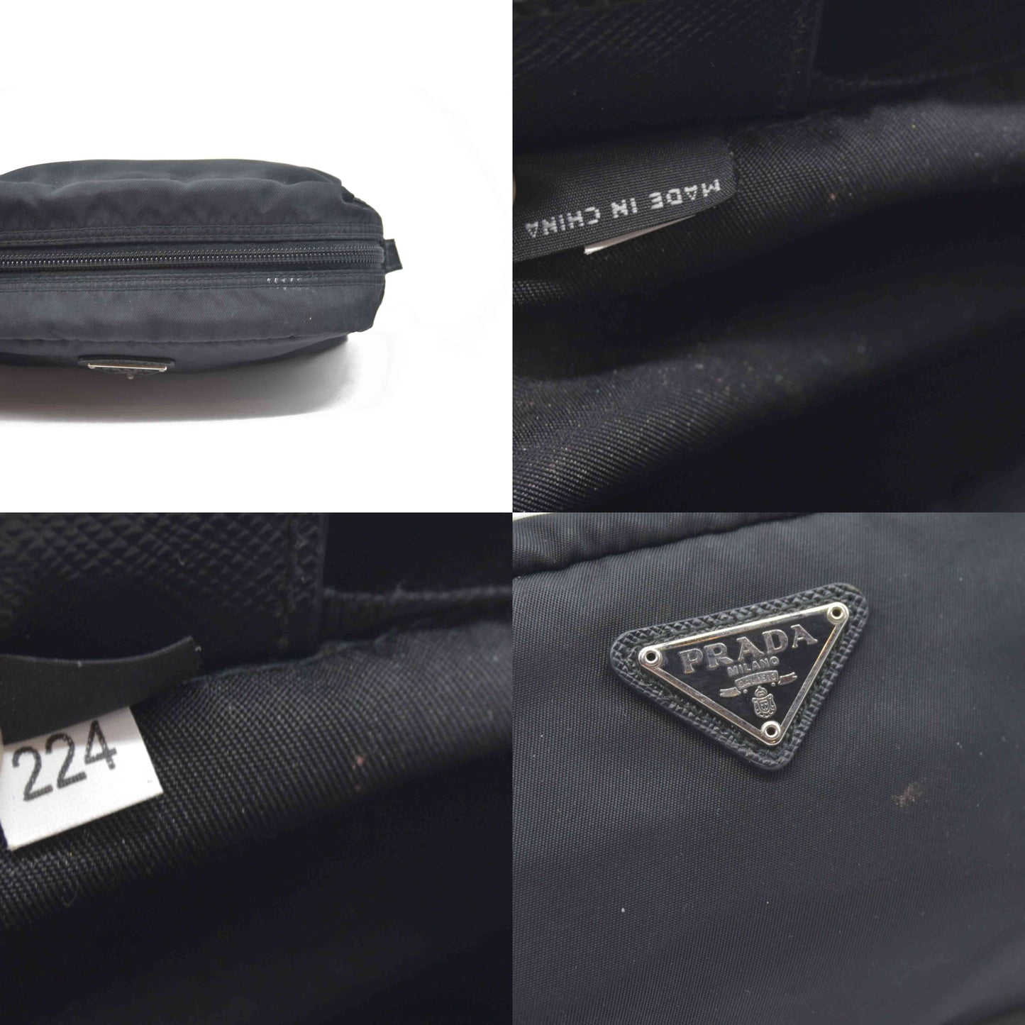 $1120 Prada Black Saffiano Pouch Cosmetic Bag
