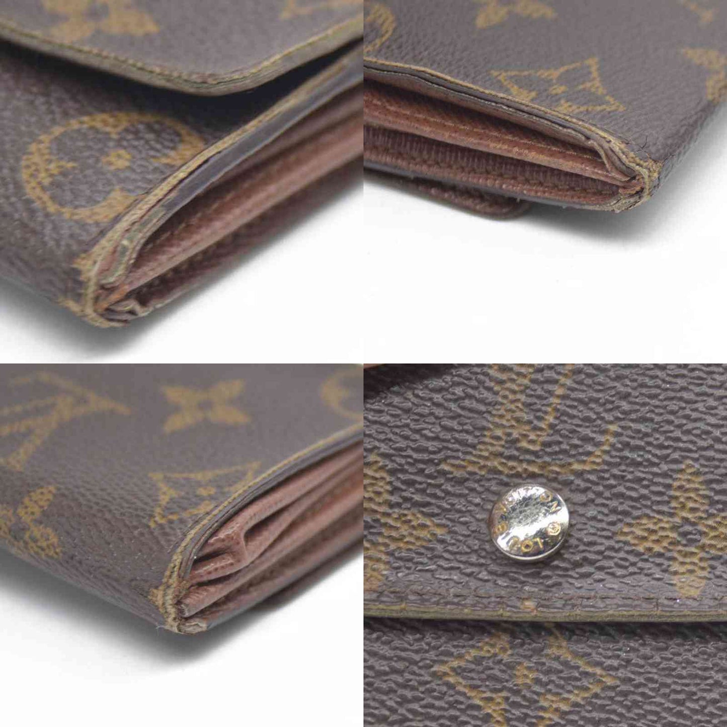 Louis Vuitton $430 Monogram Porte Monnaie Plat Coin Purse Wallet MI1027