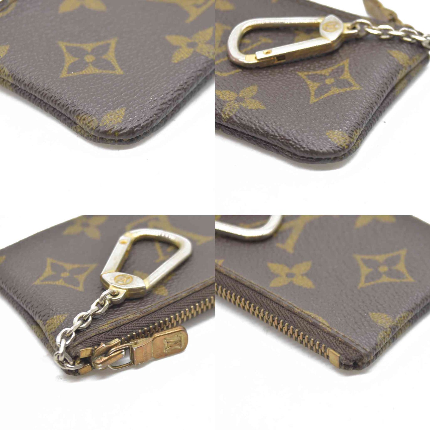 $345 LOUIS VUITTON Monogram Coin Purse Key Pochette Cles 1998