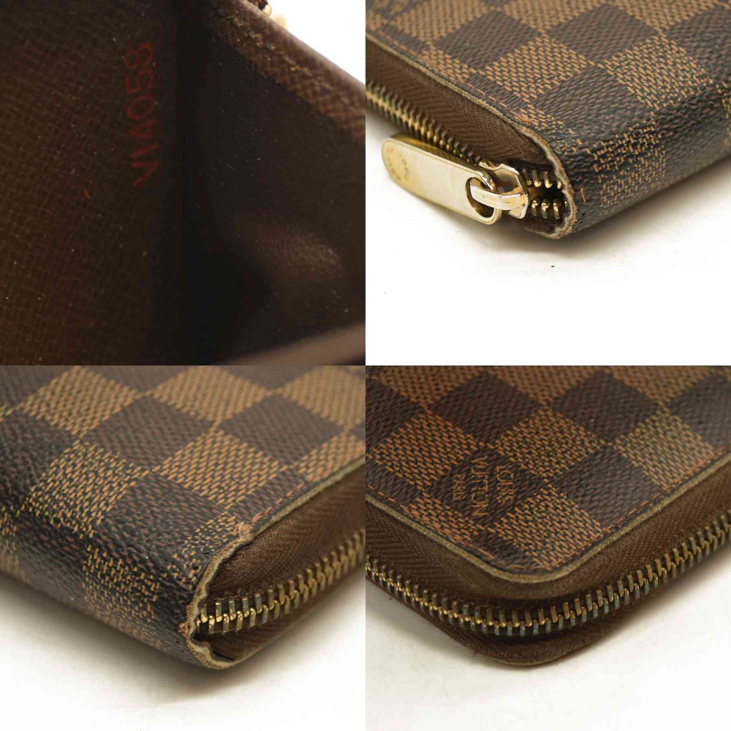 $880 Louis Vuitton Damier Ebene Zippy Wallet VI4058