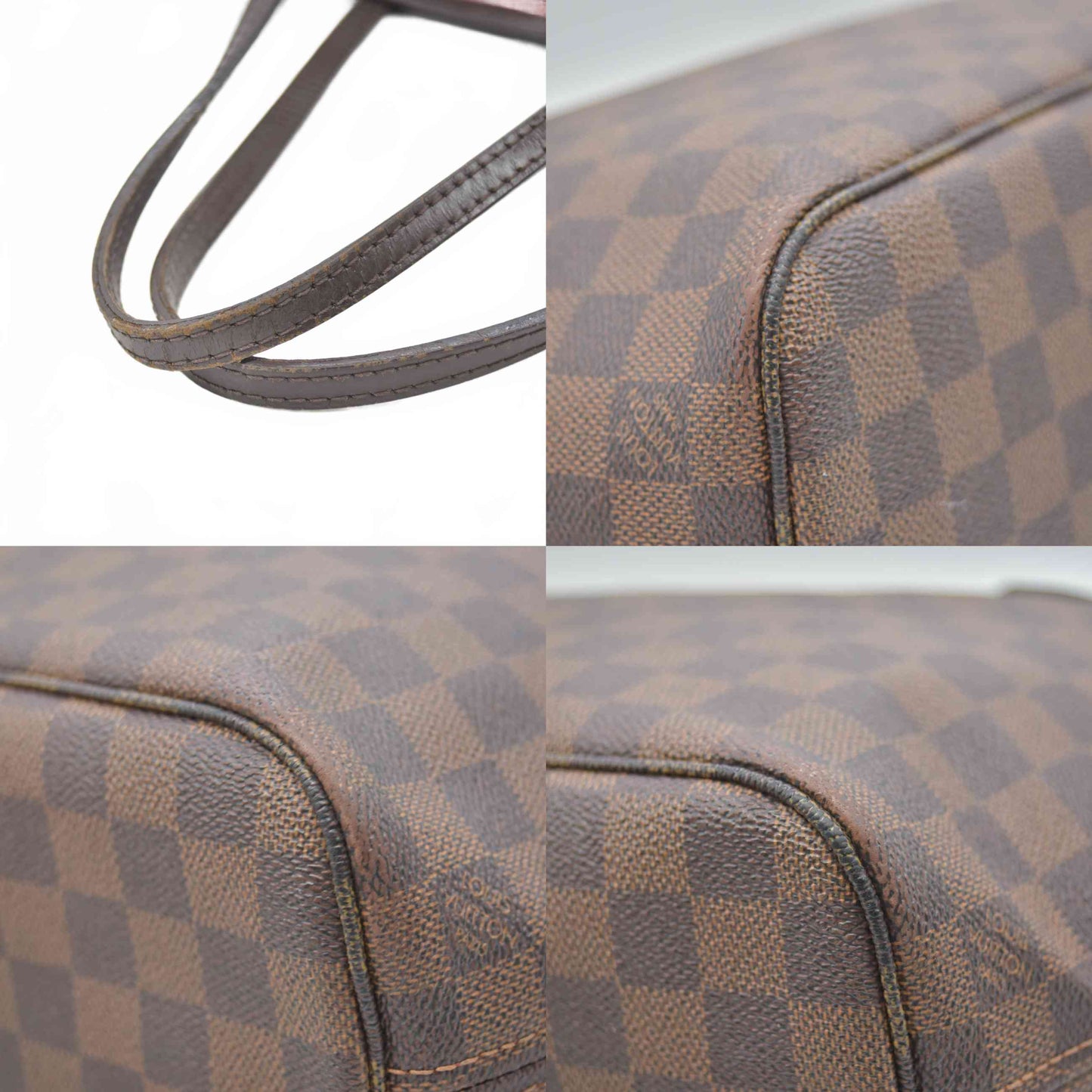 $2160 2009 Louis Vuitton LV Tote Bag Neverfull PM Brown Damier VI1099
