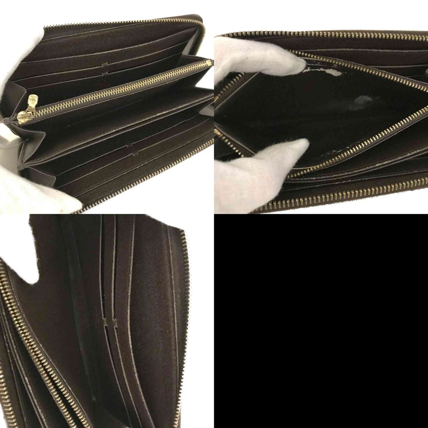 $915  Louis Vuitton Damier Zippy Zip Around Long Wallet Purse Brown CA1190