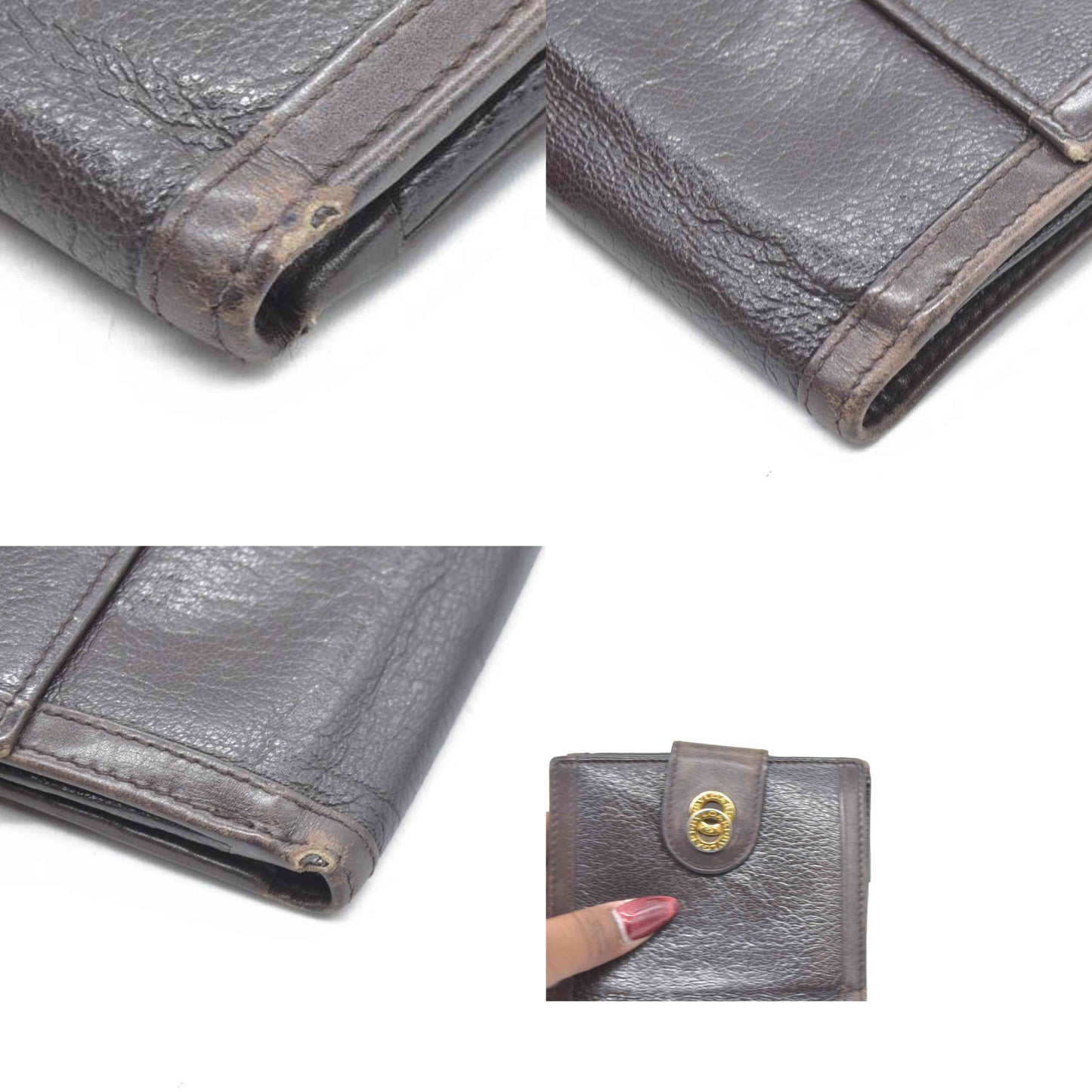 $690 BVLGARI Doppiotondo Leather Bifold Wallet