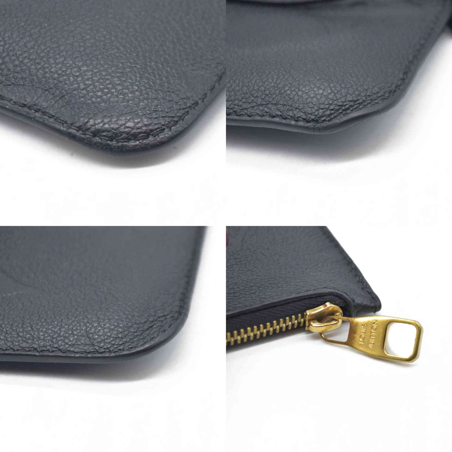 AUCTION $2710 Louis Vuitton  Empreinte Monogram Giant Neverfull MM Pochette Black