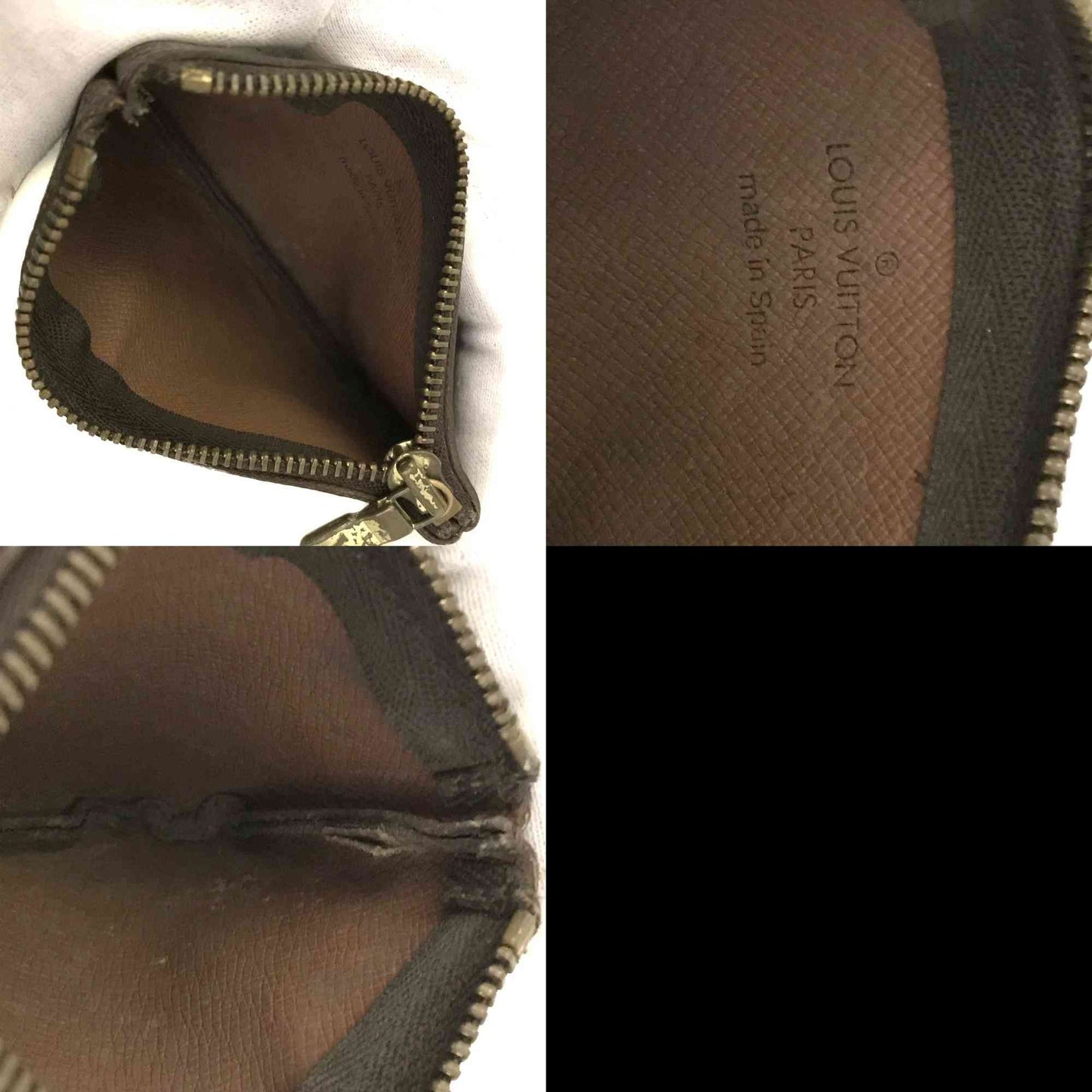 Louis Vuitton Monogram Pochette Cles Wallet Coin Purse Brown CA0956
