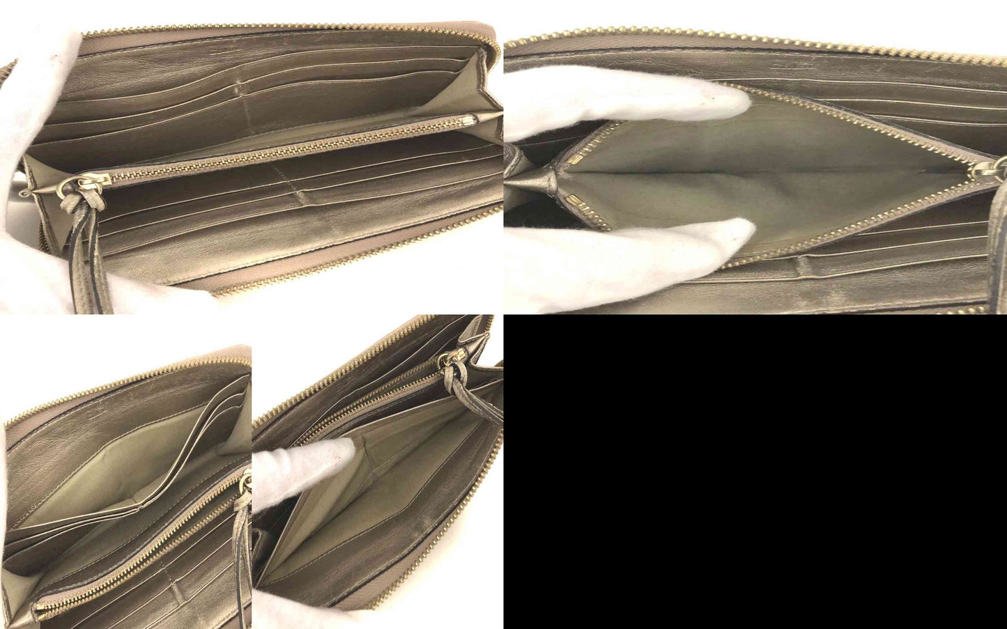$690 Chloe Lily Leather Zip Around Long Wallet Purse Gold