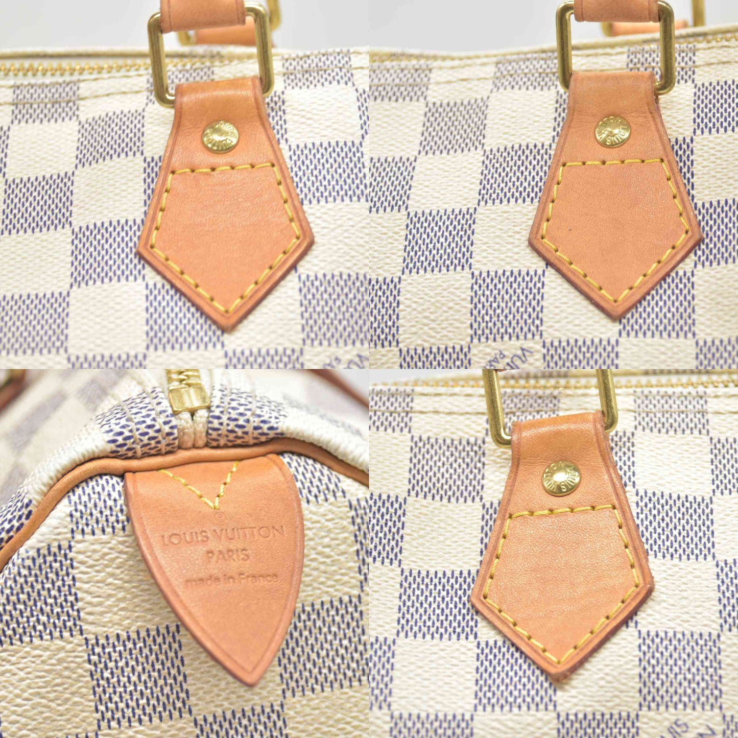 $1550 2008 Louis Vuitton Speedy Handbag Damier Azur 30 DU3008