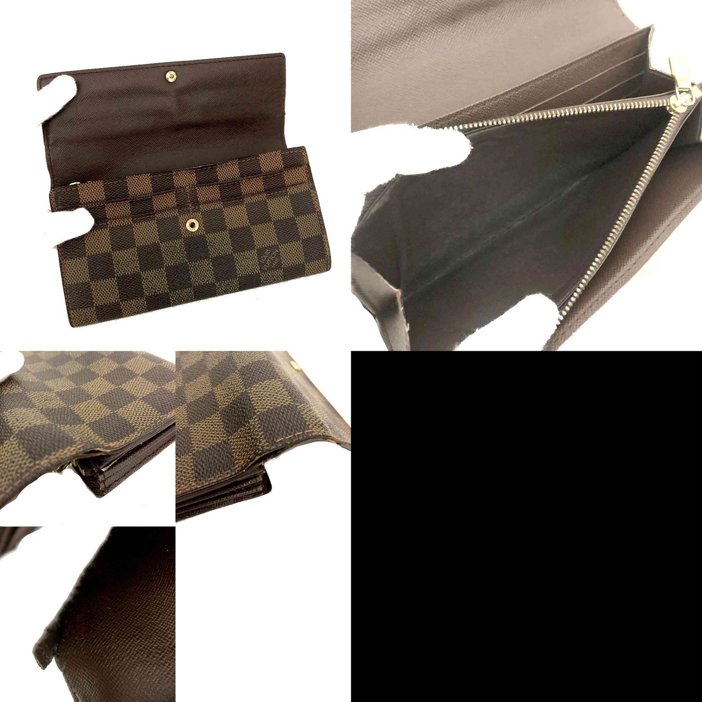 $775 2008 Louis Vuitton Damier Ebene Sarah Wallet CA1048