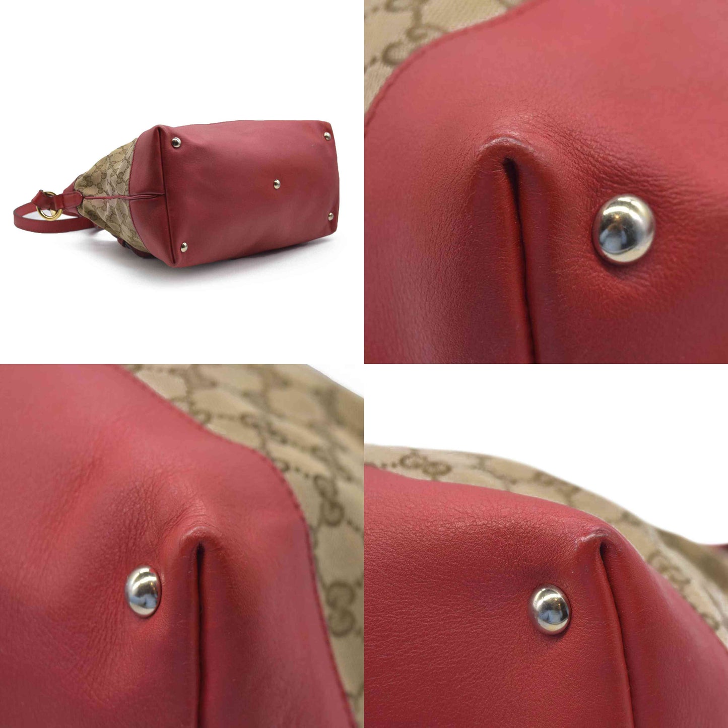 $1980 Gucci Monogram Signature GG Valentine Tote Red