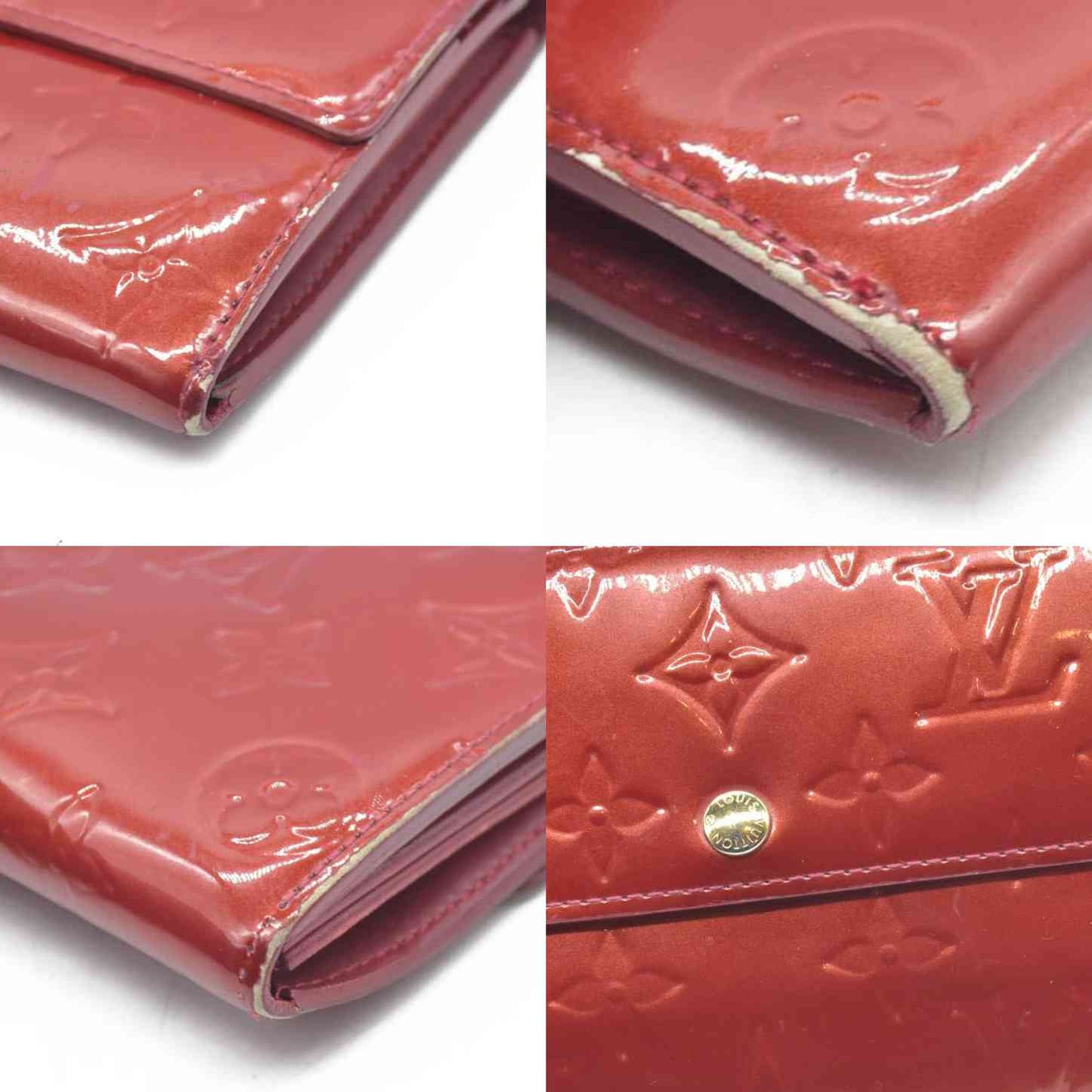$725 Louis Vuitton Monogram Vernis Porte Feuille Sarah Long Bifold Wallet TH4079