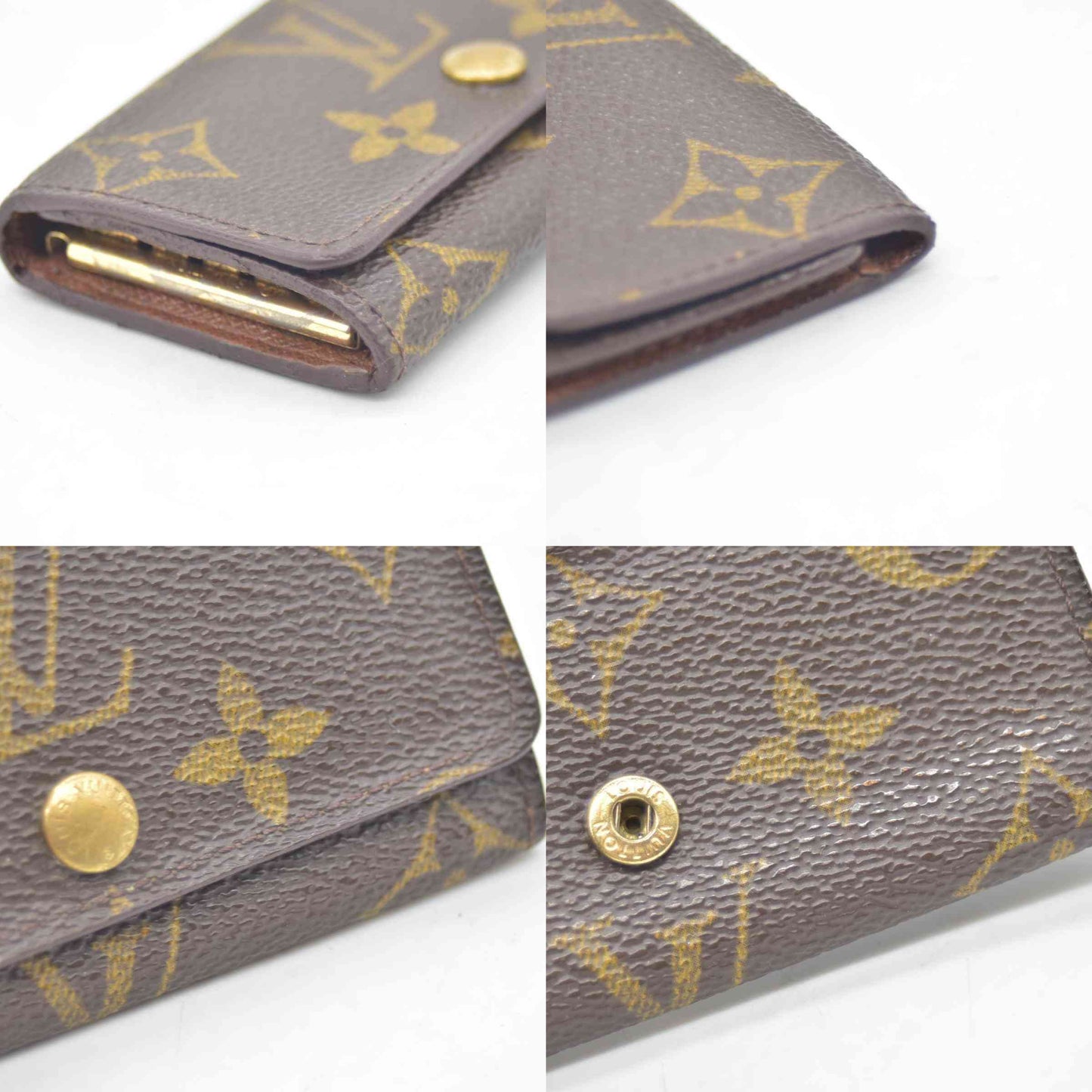$345 2006 Louis Vuitton Monogram Multicles 4 Ring Key Case Brown TH0026 CONSIGNMENT