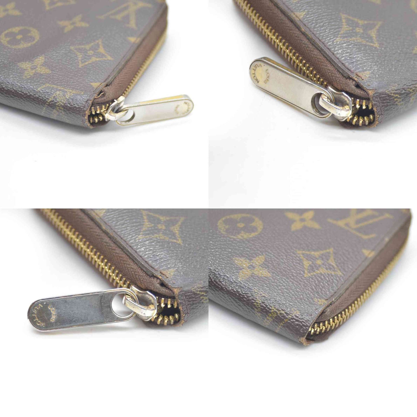 Louis Vuitton Monogram Zippy Zip Around Long Wallet Purse Brown CA0066