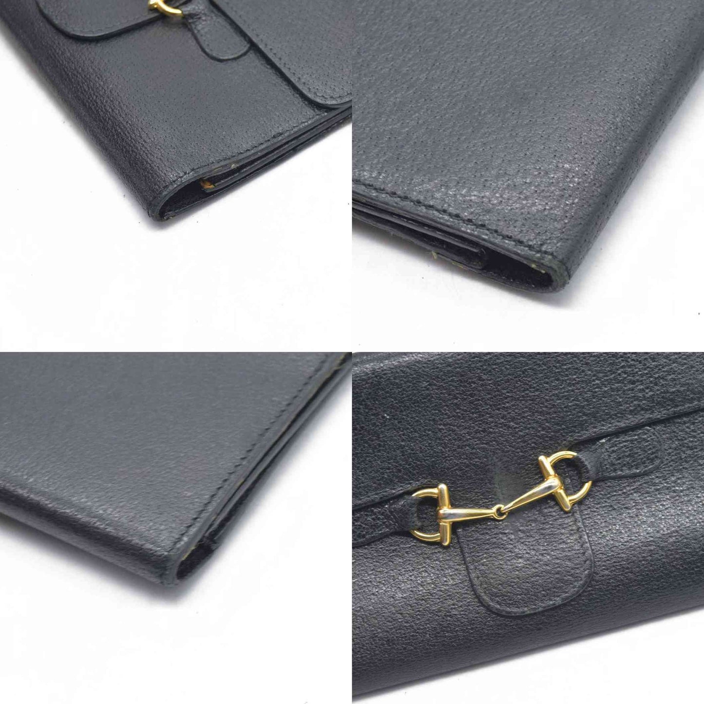 GUCCI Horsebit Leather Tri-fold Long Wallet CONSIGNMENT