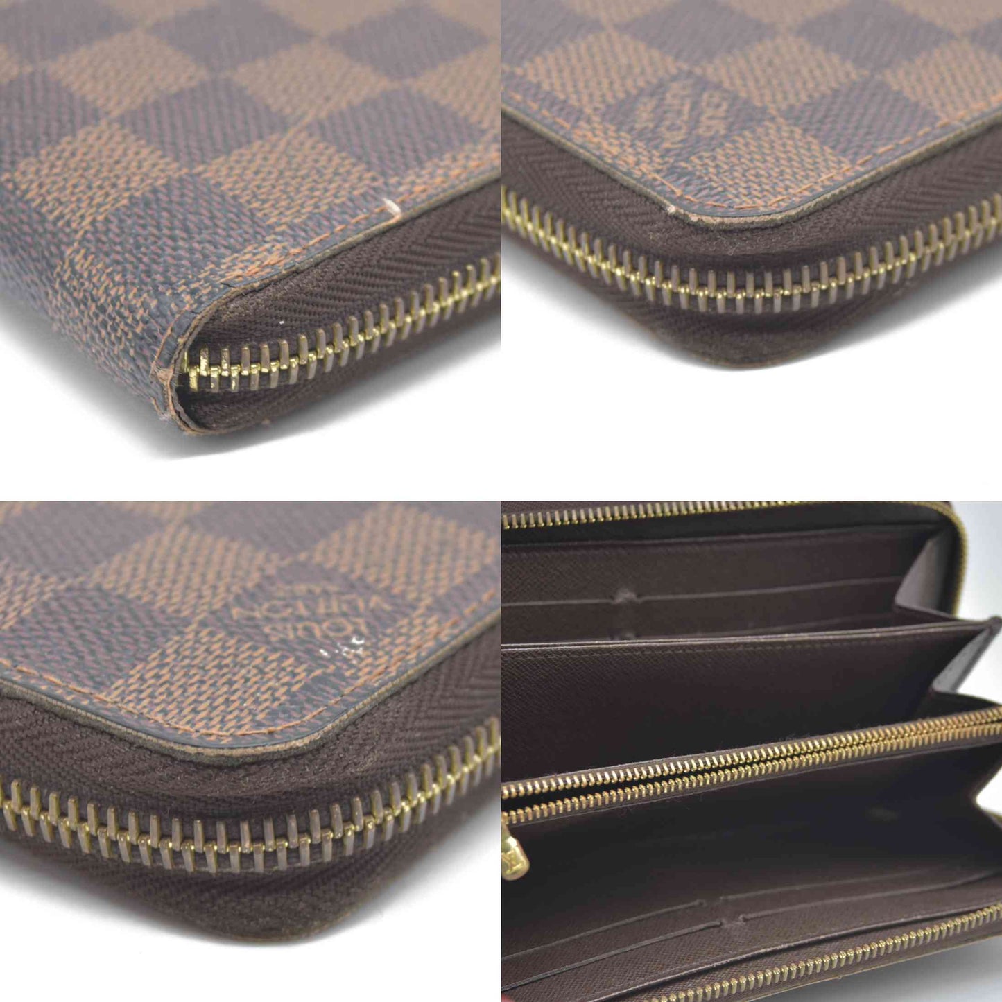 AUCTION $915 Louis Vuitton Damier Ebene Zippy Wallet CA2140 2010